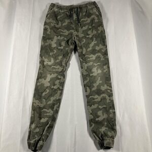 Zanerobe Pants Mens 30 Green Camo Joggers Elastic Waist Drawstring 98% Cotton